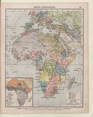 Afrika, Staatenkarte. Afrika: Völkerverteilung