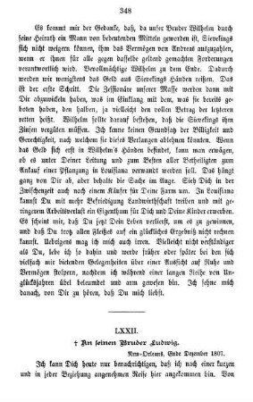 LXXII. ? An seinen Bruder Ludwig.