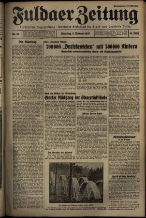 Erste Ausgabe vom Dienstag, den 02. Februar 1937.
