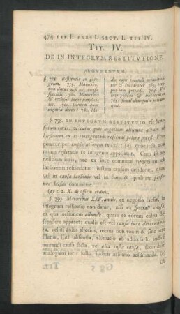 Tit. IV. De In Integrum Restitutione