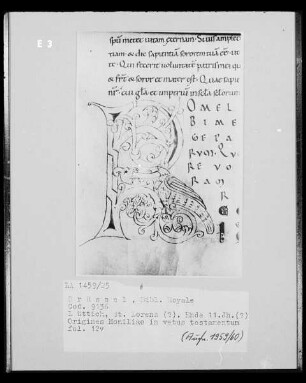Ms 9136, Origines Homiliae in vetus testamentum, fol. 12v: Initiale