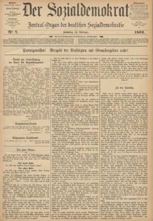 No 7. Sonntag, 13. Februar. 1881.