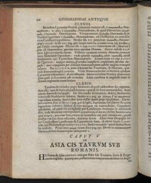 Caput V. De Asia Cis Taurum Sub Romanis