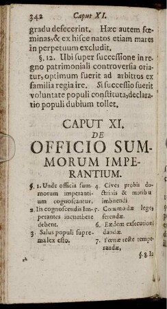Caput XI. De Officio Summorum Imperantium.