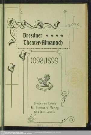 1898/99: Dresdner Theater-Almanach