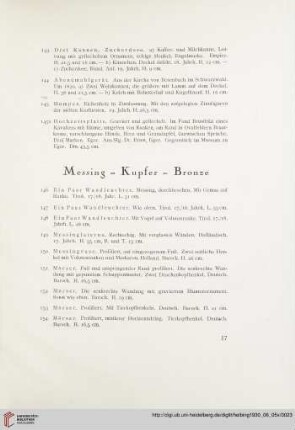 Messing, Kupfer, Bronze (Nr. 146-192)