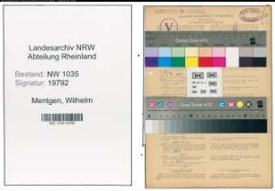 Entnazifizierung Wilhelm Mentgen , geb. 26.07.1890 (Markenmeister)
