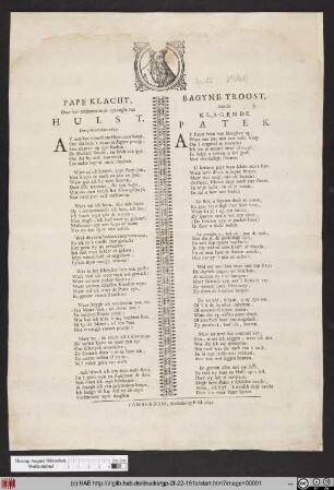 Pape Klacht, Over het verliezen en de uyt-toght van Hulst : Den 5 November. 1645.