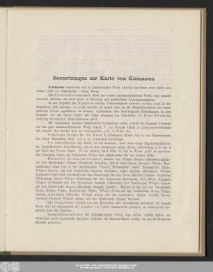 Bemerkungen zur Karte von Kleinasien.