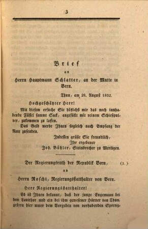 Untersuchungsakten über die in der Republik Bern im Jahr 1832 stattgefundenen Reaktionsversuche. 24, Untersuchungsacten gegen Hrn. Johann Engemann, Sohn, Handelsmann; Hrn. Rodolf Hürner, Schreinermeister; Hrn. Joh. Engemann, Vater; sämmtlich von und zu Thun