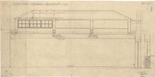 Fischer, Theodor; München - Westend, Bergmannstr.; Ledigenheim - Tagesraum (Längsschnitt)