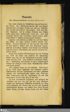 Balalaika : Eine Philipponengeschichte