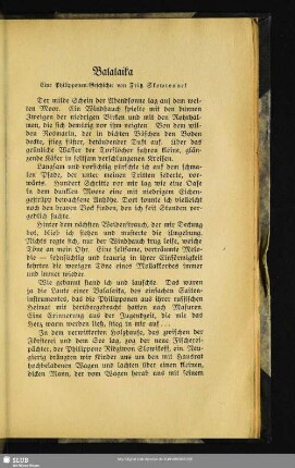 Balalaika : Eine Philipponengeschichte