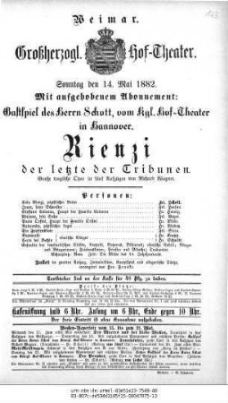 Rienzi der letzte der Tribunen