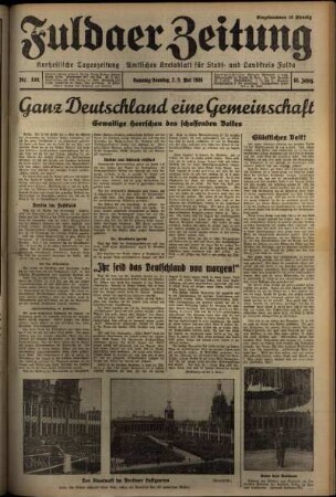 Erste Ausgabe vom Sonntag, den 03. Mai 1936.