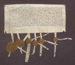 Markgraf Rudolf von Baden verpflichtet sich gegenüber Pfalzgraf Ruprecht, die Stadt Bretten binnen achtzehn Tagen zu lösen.