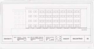 Engelhardt Hof, Berlin: Bauantrag Bauteil B (Bestand): Ansicht Danckelmannstraße 1:100