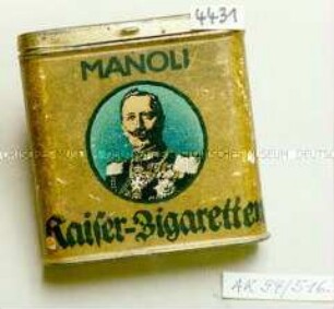 Blechdose für 20 Stück "MANOLI Kaiser-Zigaretten"