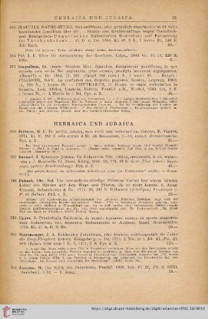 Hebraica und Judaica (Nr. 256 - 265)