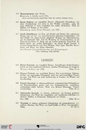 Uhren (Nr. 418-433)