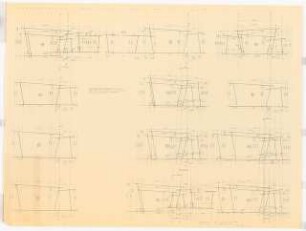 Bundesgartenschau 1957, Köln: Pergola Pos. 1-12 Details Maße 1:50