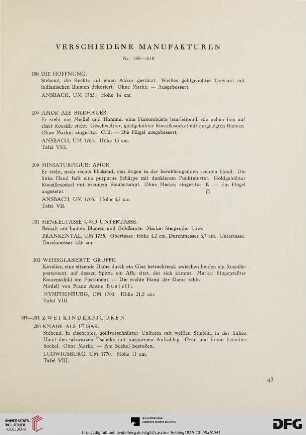 Verschiedene Manufakturen (Nr.198-218)