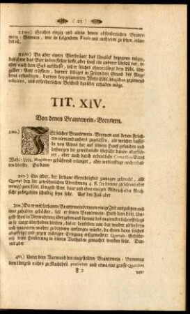 Tit. XIV. Von denen Brantewein-Brennern