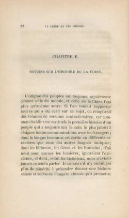 Chapitre II. Notions sur l'histoire de la Chine