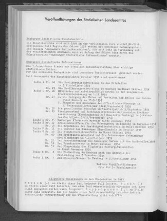 Veröffentlichungen des Statistischen Landesamtes