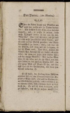 Der Vater. (ein Monolog.)