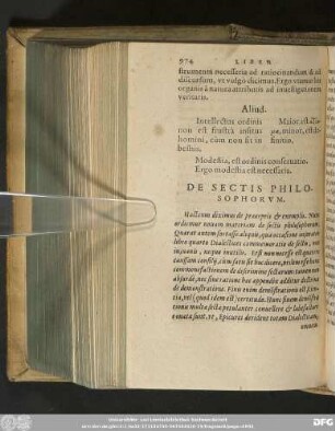 De Sectis Philosophorum.