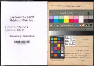 Entnazifizierung Kornelius Bensberg , geb. 26.03.1902 ()