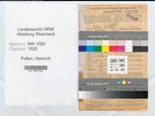 Entnazifizierung Heinrich Pullen, geb. 03.05.1904 (Postschaffner)