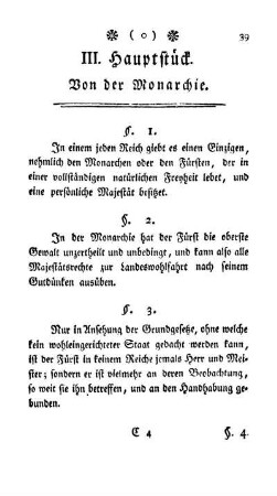 III. Hauptstück. Von der Monarchie.