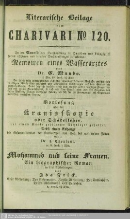 Literarische Beilage zum Charivari No. 120