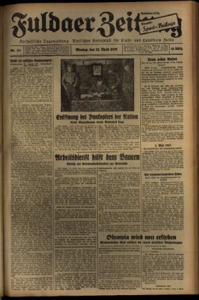 Ausgabe vom Montag, den 12. April 1937.