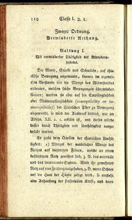 Zweyte Ordnung. Verminderte Reitzung.