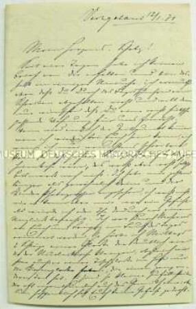 Brief von Bernhard Rostosky an seine Frau