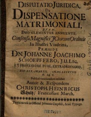 De dispensatione matrimoniali