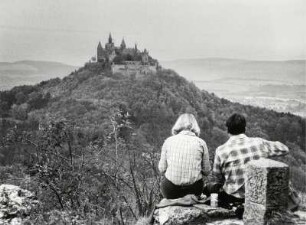 Blick auf die Hohenzollern Burg in Hechingen