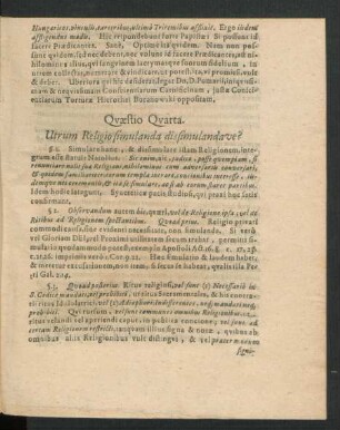 Quaestio Quarta. Utrum Religio simulanda dissimulandave?
