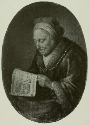 Die zeitungslesende Alte mit der Brille (Rembrandts Mutter)
