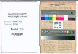 Entnazifizierung Fritz Tendick , geb. 12.05.1899 (Justizangestellter)