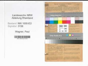 Entnazifizierung Paul Wagner, geb. 16.05.1892 (Obersteuerinspektor)