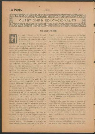 Cuestiones educacionales : Un gran peligro