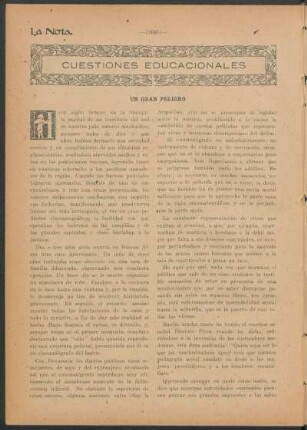 Cuestiones educacionales : Un gran peligro