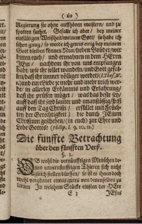 Die fünffte Betrachtung - Die zehende Betrachtung.