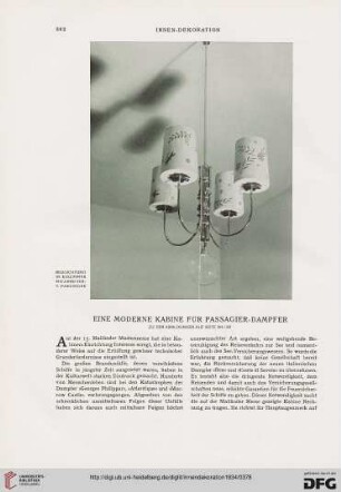 Eine moderne Kabine für Passagier-Dampfer