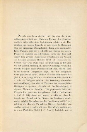 Die actio utilis des Cessionars : Festschrift zum fünfzigjährigen Doktor-Jubiläum des Herrn geheimen Raths und Professors Dr. Julius Wilhelm von Planck überreicht von der Juristenfacultät zu Freiburg i. B.