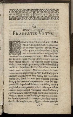 Praefatio Vetus.